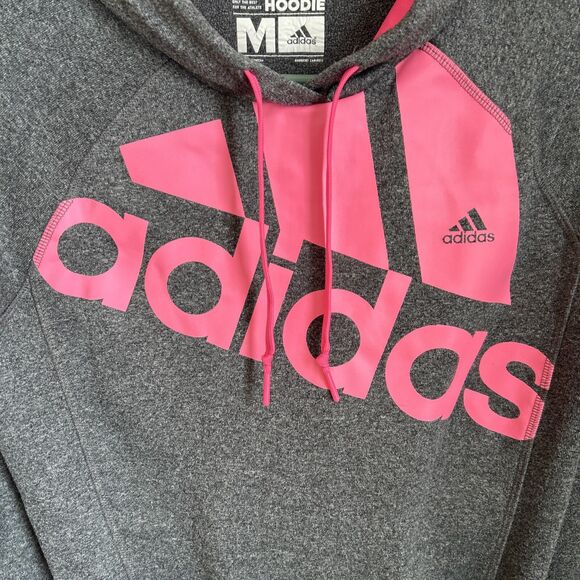 🔥The Go-to Hoodie Adidas Women's Size Medium Pink Lettering VGC - Picture 4 of 12